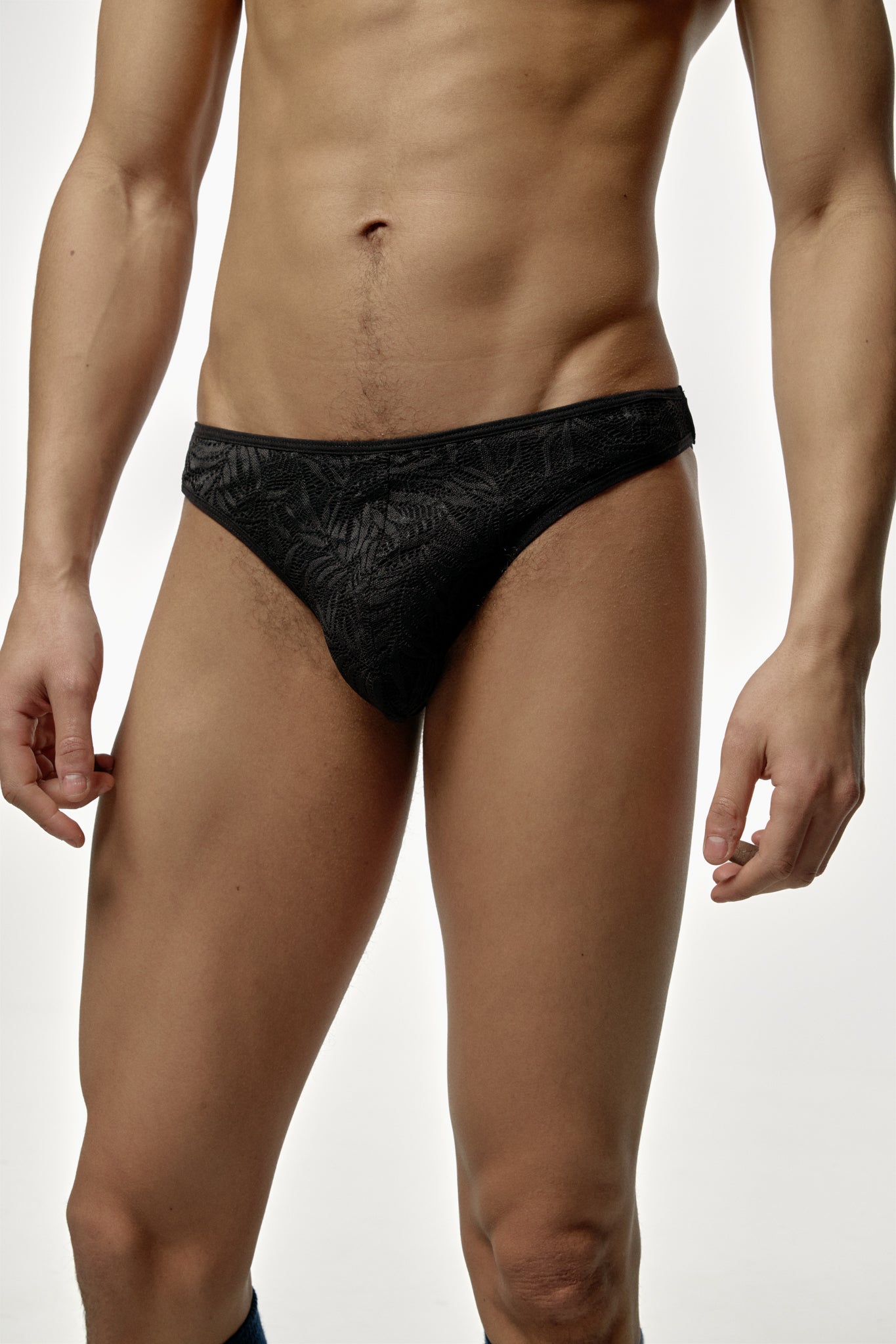 Tanga Louis de encaje - Negro