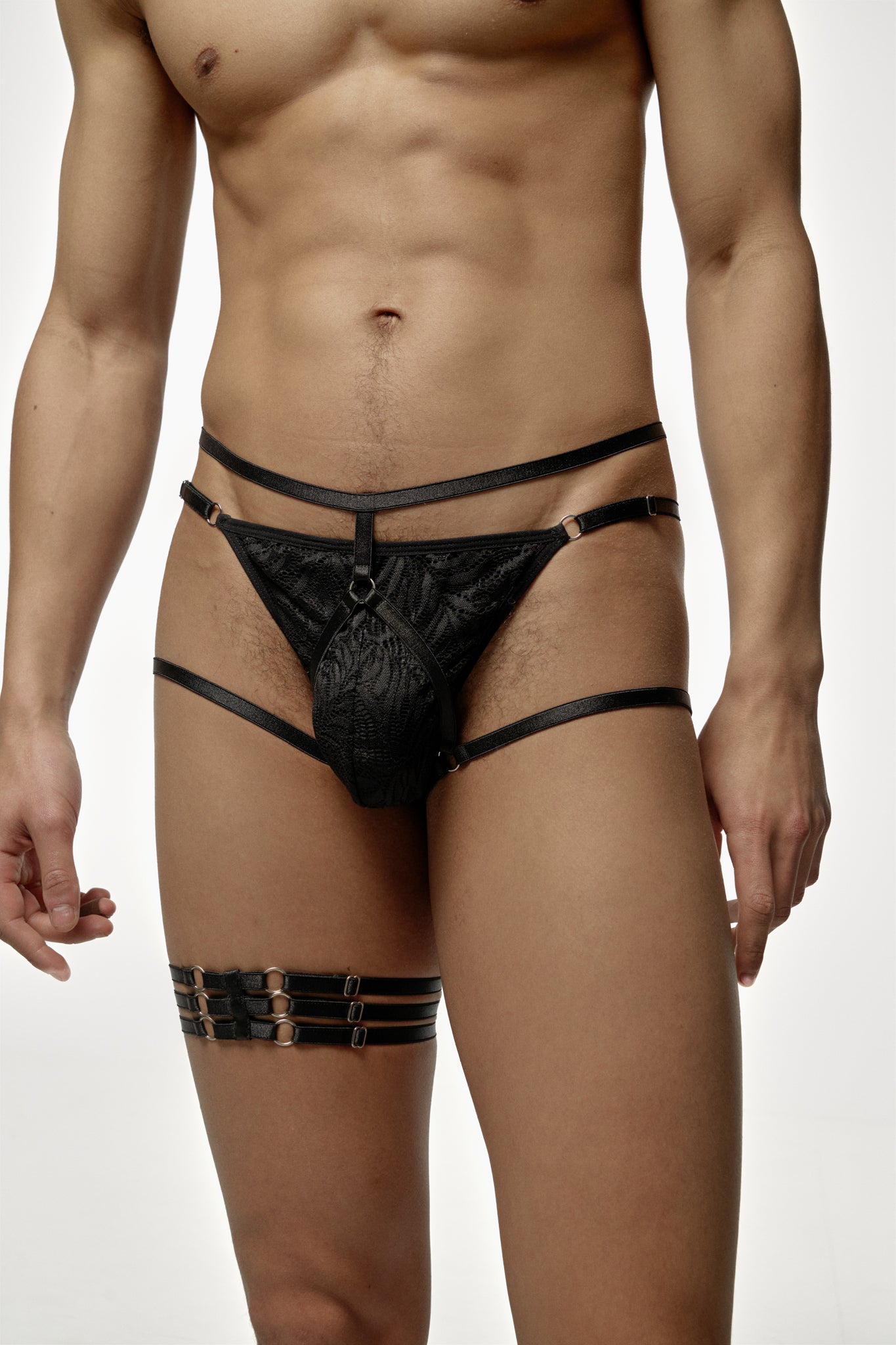 Venus Harness with Leg Bracelets - Black