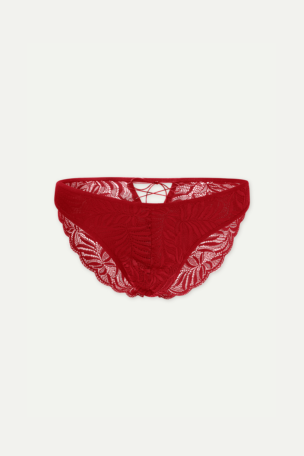 Tanga abierta Louis de encaje - Rojo